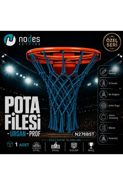 Nodes Basketbol Pota Filesi - Profesyonel - 6mm - MAVi - 1 adet