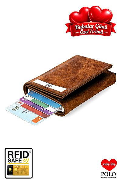 POLOGRAND London Portofel elegant cu suport pentru carduri, cadou pentru tată...