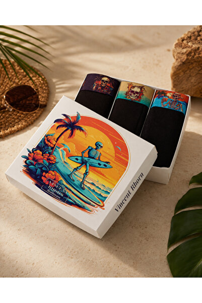 Vincent Rborn Erkek Boxer 3 Adet - Skull Havana Series