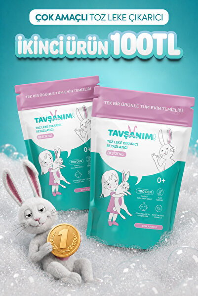 TAVŞANIM! Çok Amaçlı Oksijenli Toz Leke Çıkarıcı Ve Beyazlatıcı 2x800g