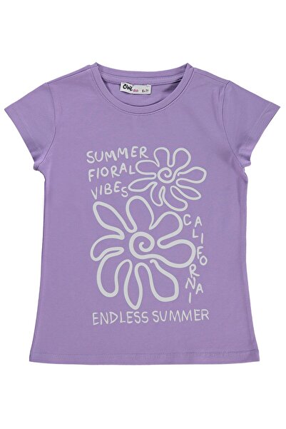 Civil Girls Tricou cu imprimeu Summer Floral Vibes pentru copii de 6-9 ani - ...