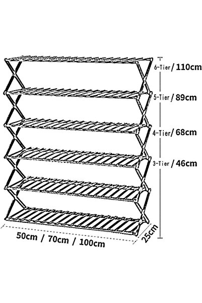 Arabest Folding Shoe Shelf Stackable Shoe Rack, Space Saving Organizer for En...