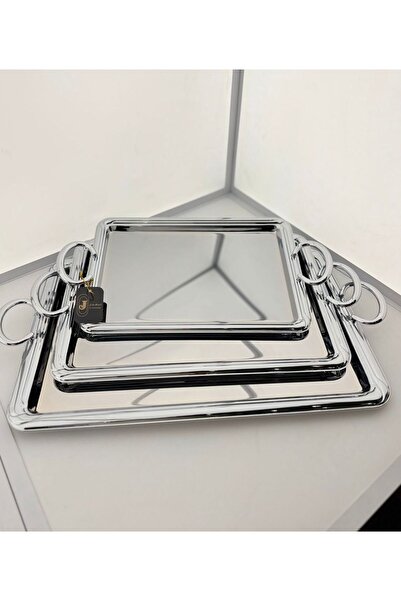 aljahwari 3-Piece Serving Tray Set Silver218
