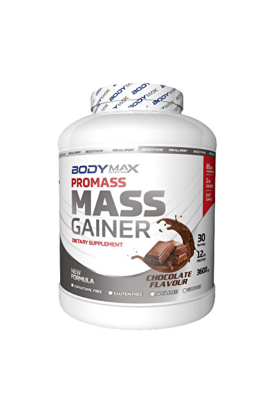 BODYMAX Promass Mass Gainer 3600 gr 30 Servis Çikolata Aromalı Shaker ve 2 Ad...