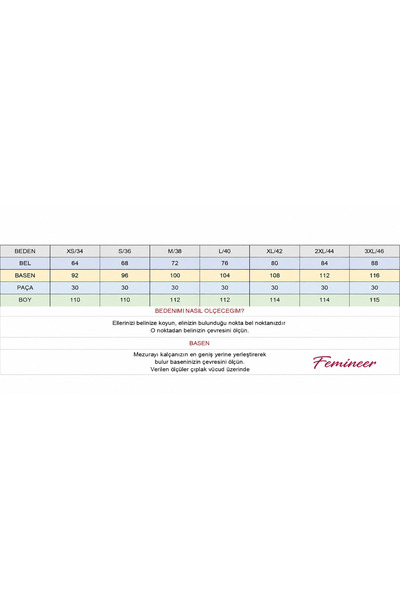 FEMİNEER.com enter Kadın Beyaz Yüksek Bel Palazzo Pantolon