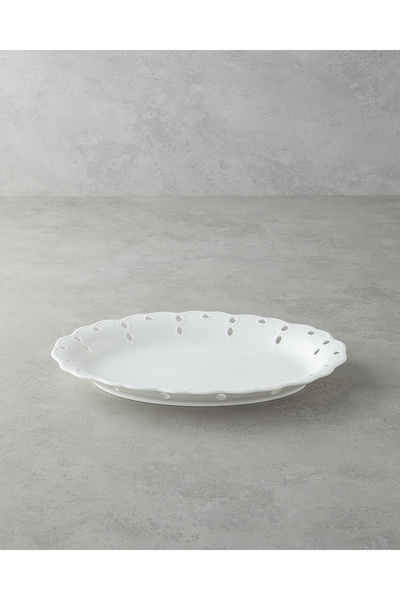 English Home Elodie Porselen Kayık Tabak 35 cm Beyaz