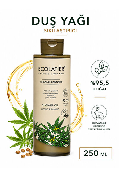 ECOLATIER Vegan Duş Yağı Organik Kenevir Özlü Sıkılaştırıcı Yumuşatıcı Rahatl...