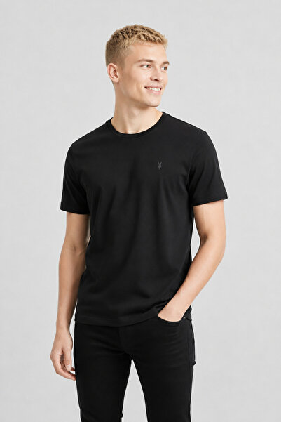Kozik Men's Black 100% Cotton Standard Fit Men's Basic T-Shirt