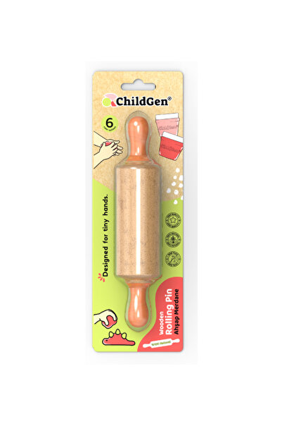 ChildGen Play Dough Mini Ahşap Merdane-turuncu