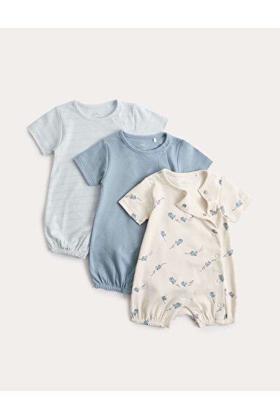 Marks & Spencer 3’lü Saf Pamuk Bebek Tulum Seti (0–3 Yaş)