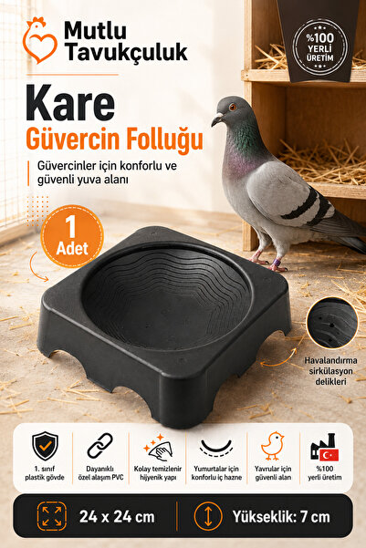 MUTLU TAVUKÇULUK Foluk Güvercin Folluğu Kare 1 Adet Yumurtalık Plastik Pigeon...