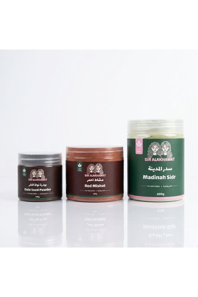 sir alakhawat بكج لتنظيف الفروة ونعومة الشعر الطبيعية | سدر المدينة 400g + نو...