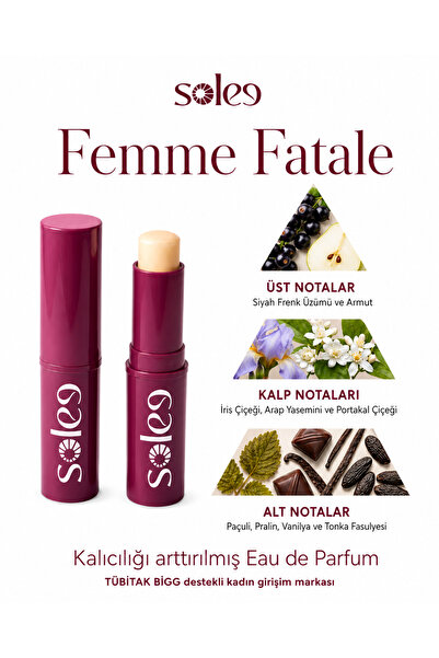 soleecosmetics Femme Fatale-Kadın Katı Parfüm|Yeni Nesil Parfüm|Kalıcılığı Ar...