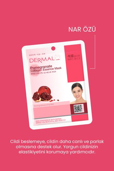 Dermal Firming, Moisturizing and Softening Pomegranate Extract Collagen Mask 23Gr