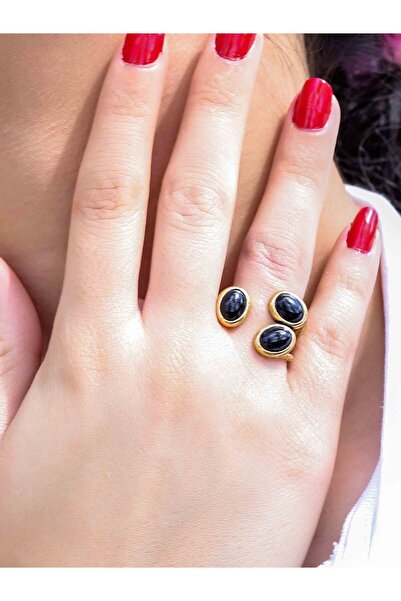 Esha Store Natural Stone Onyx Triple Natural Stone Antique Model Women's Adju...