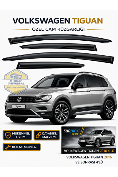 SUNPLEX Volkswagen Tiguan 2016 Ve Sonrası Cam Rüzgarlığı Takım 4'lü Takım Rüz...