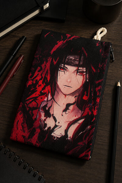 Anime Marketi Itachi Anime Designed Cloth Pen Holder or Makeup Bag