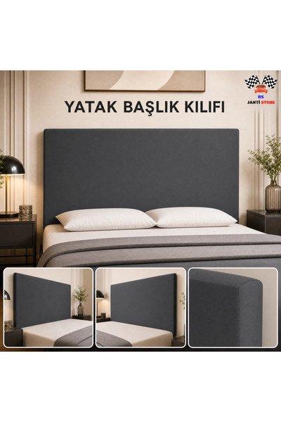 RS JANTİ STORE BAZA BAŞLIK KILIFI 110X70CM GRİ RENK LASTİKLİ ESNEK KALİTELİ K...