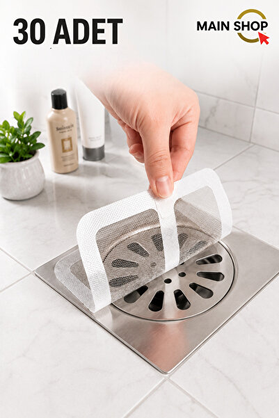 MAİN SHOP Self-Adhesive Drain Strainer 30 Pieces - Hair and Debris Catcher, I...