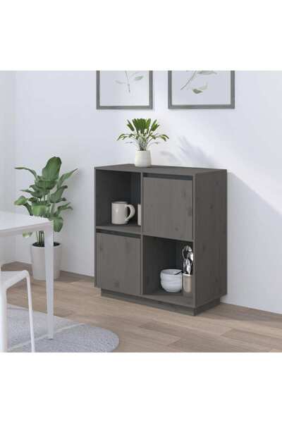 Concept Servantă, gri, 74x35x80 cm, lemn masiv de pin