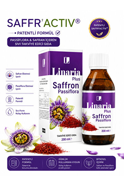 LİNARİA Plus Safran Ekstresi Ve Passiflora Içeren Sıvı Takviye Edici Gıda (20...
