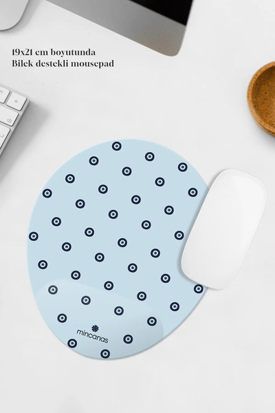 Mincanas Renkli Bilek Destekli Oval Mouse Pad Mouse Altlığı