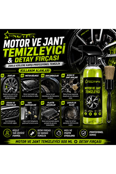 PROTEK Motor Ve Jant Temizleyici + Detay Fırçası