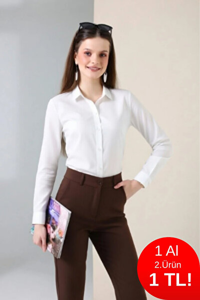 Corradeo Giyim Corradeo Slim Fit ženska košulja - bela