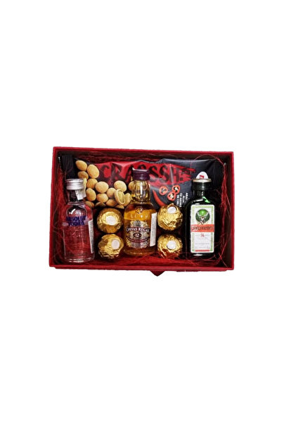velve Pachet cadou Happy, cutie rosie eleganta cu selectie de bauturi alcooli...