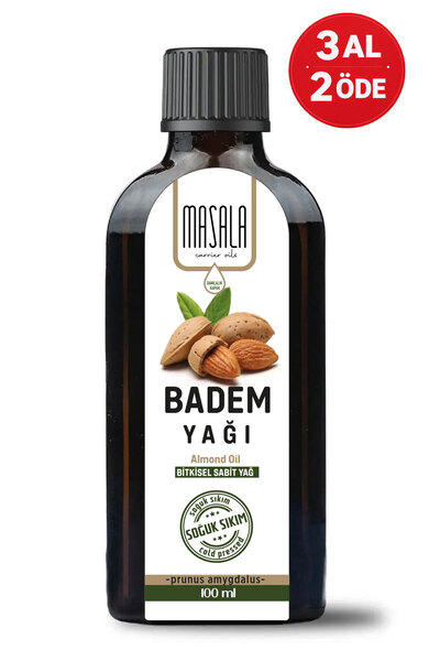 Masala Tatlı Badem Yağı 100 Ml. Soğuk Pres (sweet Almond Carrier Oil)