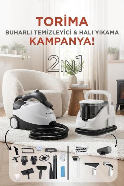 Torima Buharlı Temizleyici Halı ve Koltuk Yıkama Cam Zemin Mutfak Temizlme Bu...