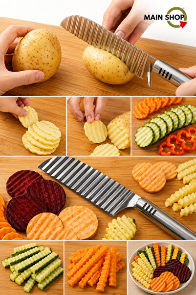 MAİN SHOP 1 Piece Shaped Potato Cutter Blade, Vegetable Zigzag Cutting Blade ...