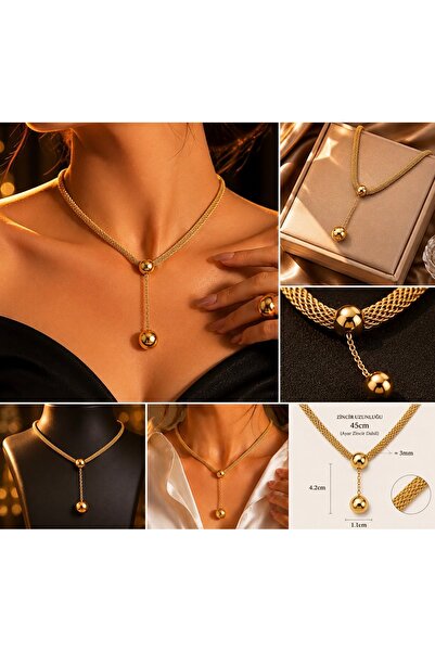 DESİGNEDBYD WATERPROOF 316L PASLANMAZ KARARMAZ GOLD KAPLAMA ÇELİK CHOKER DESİ...