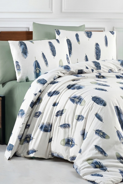 aytunç Cool 100% Cotton Double Elasticated (Fitted) Duvet Cover Set 200X220 cm