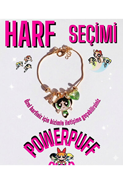 Reorah Collection Powerpuff Girls & Letter Kolye (adet)-altın Kaplama- Butter...