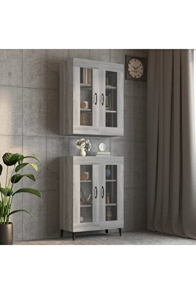 Concept Dulap de perete suspendat, gri sonoma, 69,5x34x90 cm