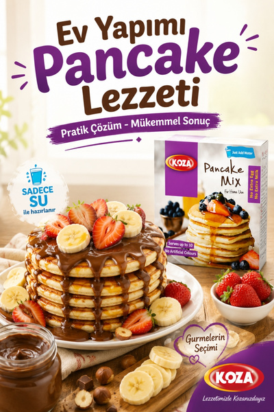Koza Gurme Pratik Lezzet Ev Yapımı Pankek Karışımı Hazır Pancake Hamuru Tozu ...