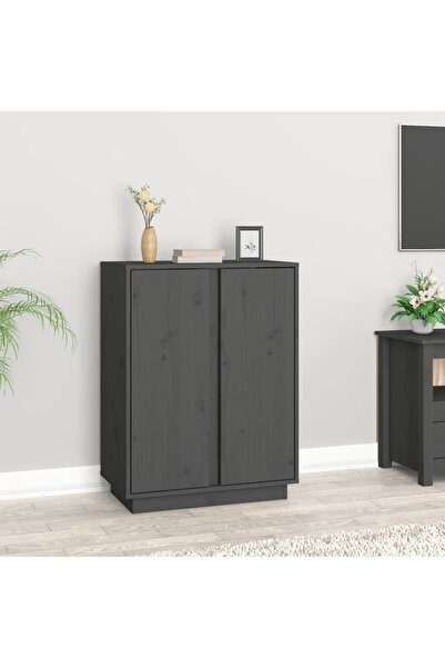 Concept Servantă, gri, 60x35x80 cm, lemn masiv de pin