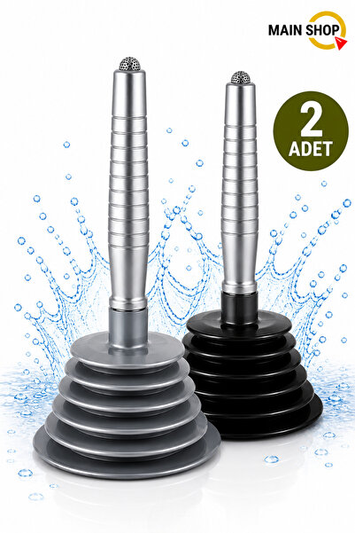 MAİN SHOP 2 Adet Gri Küçük Körüklü Vantuz Pompa - Güçlü Vakumlu Lavabo, Mutfa...