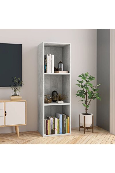 Concept Bibliotecă/Comodă TV, gri beton, 36 x 30 x 114 cm, PAL