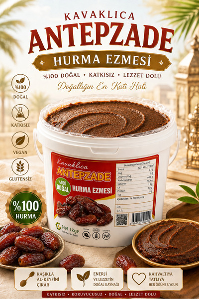 KAVAKLICA ANTEPZADE “%100 Doğal Hurma Ezmesi 1 Kg–Hurma dolgusu-Hurma püresi ”