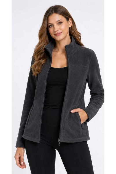 Store Women's Full Zippered Thick Windproof P Fleece Jacket Cardigan