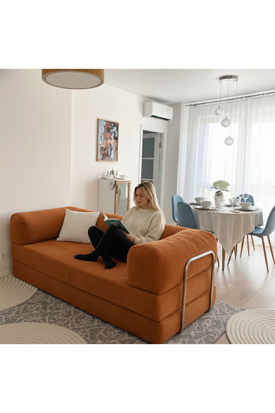 Evessan 100X200 Kanepe - Fitilli Kadife Yıkanır Silinir Pratik Yer Yatağı