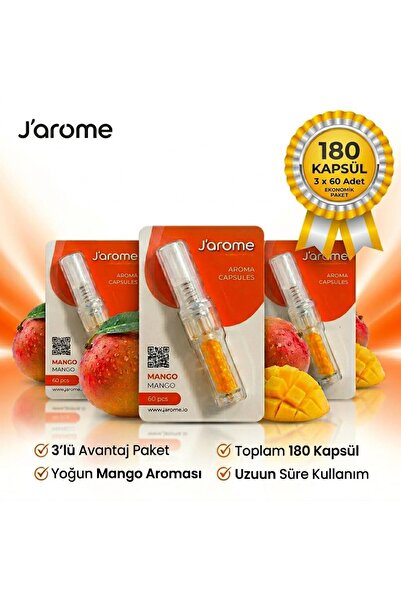 Jarome 3 Adet - Mentol Topu MANGO Aroma Kapsülleri - FRANSIZ