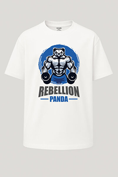 nirvoda Tricou cu imprimeu unisex Muscular Panda Fitness GYM oversize