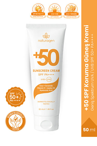 Naturagen SPF50+ Geniş Spektrum Güneş Kremi 50 ml | UVA / UVB SPF 50+ PA++++ ...