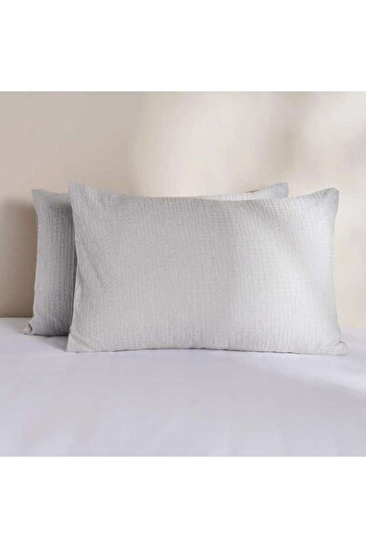 PAN HOME Avenue Cotton Waffle 2-piece Pillow Cover Set 50x75cm - Silver Grey