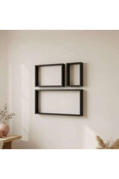 PAN HOME Brooke 3-piece Cube Shelves - Black