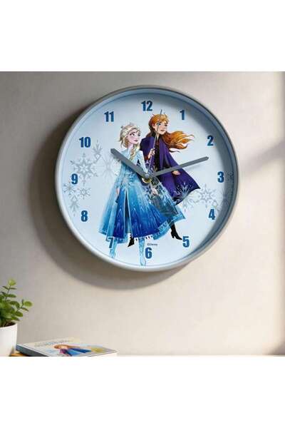 PAN HOME ساعة حائط ديزني فروزن 25x25x3.5 سم - أزرق