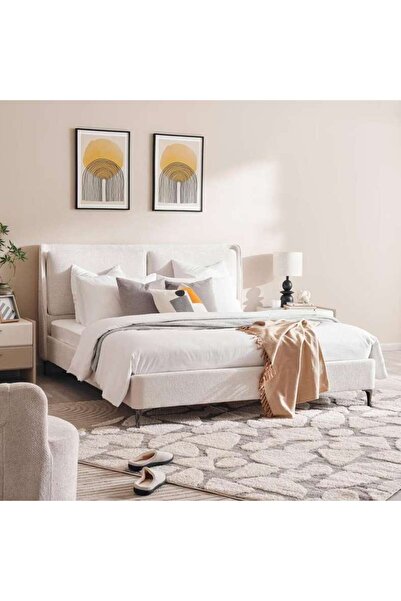 PAN HOME Aversa King Bed 180x200 Cm - Off White